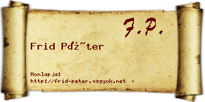 Frid Péter névjegykártya