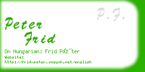 peter frid business card